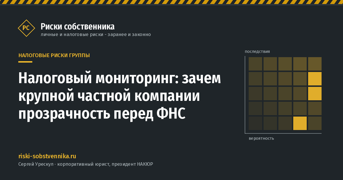 Налоговый мониторинг: зачем крупной частной компании прозрачность перед ФНС - иллюстрация к материалу раздела «Налоговые риски группы»
