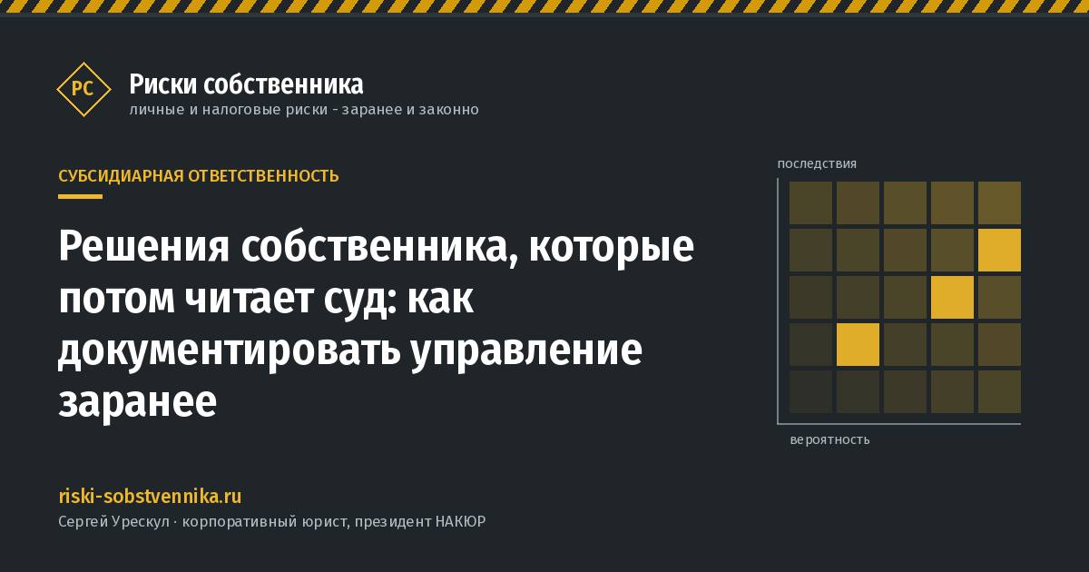 Решения собственника, которые потом читает суд: как документировать управление заранее - иллюстрация к материалу раздела «Субсидиарная ответственность»